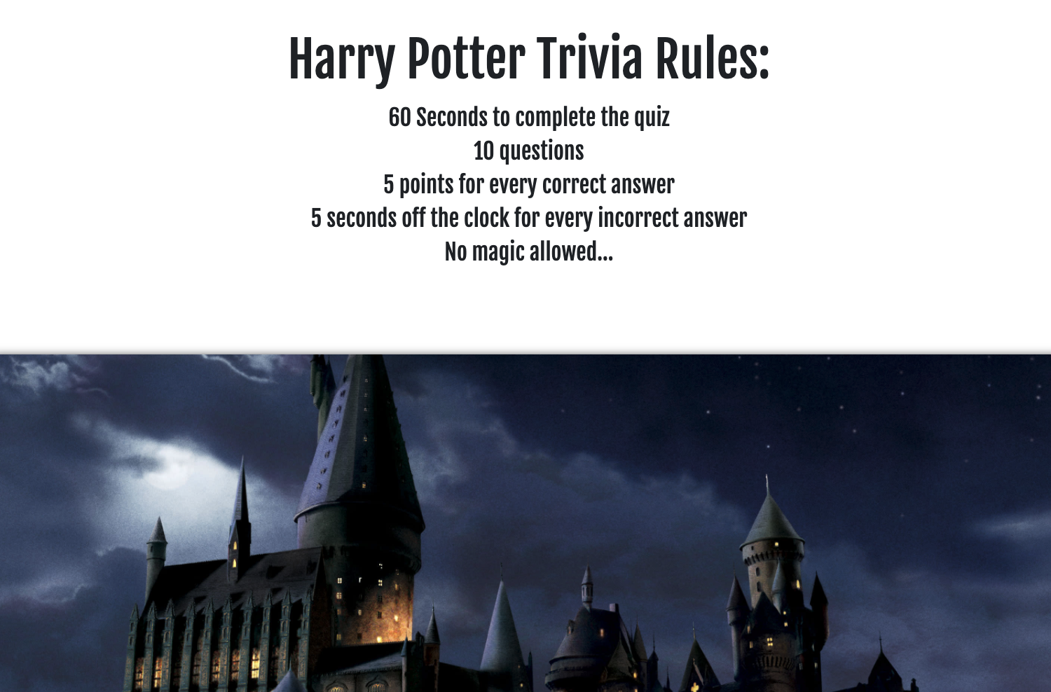 Harry Potter trivia app.